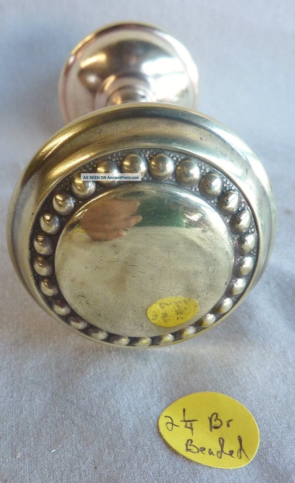 Door Knobs Pair Antique Victorian Eastlake Beaded Pattern 2 1/4 