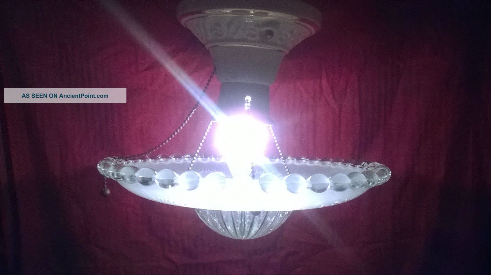Art Deco 3 Chain Vintage Antique Chandelier Ceiling Light