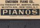 Emerson Piano Recital Upright Parlor Fan 1891 Antique Victorian Advertising Card Keyboard photo 3