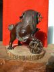 B2482 Exquisite Antique Japanese Bronze Foo Dog Guardian Lion Incense Burner Other photo 4