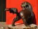 B2482 Exquisite Antique Japanese Bronze Foo Dog Guardian Lion Incense Burner Other photo 6