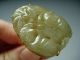 Unusual Vintage Chinese Carved Celadon Jade & 14k Yellow Gold Ring Other photo 5