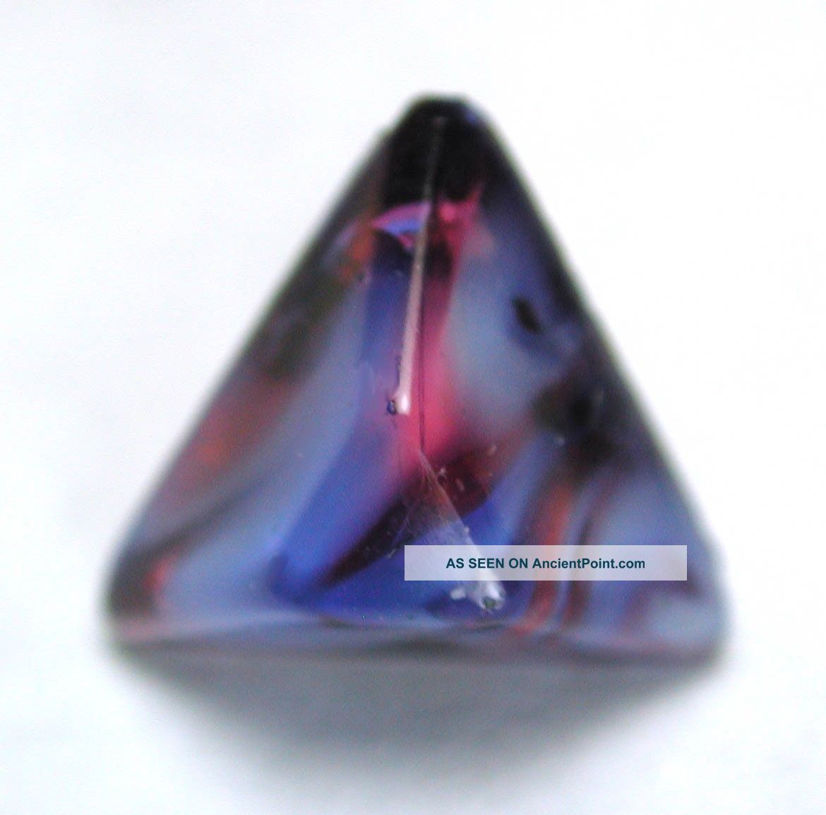 Antique Glass Waistcoat Button Blue Red Triangle Pyramid Paperweight Buttons photo