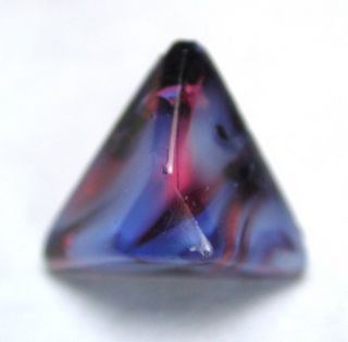 Antique Glass Waistcoat Button Blue Red Triangle Pyramid Paperweight photo