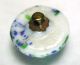 Antique Glass Waistcoat Button Green Blue Splatter On White Dome Buttons photo 2