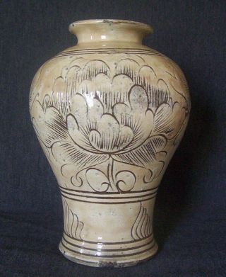 Antique Chinese Cizhou Ware Vase Old Stoneware Porcelain Jin Dynasty Jar China photo