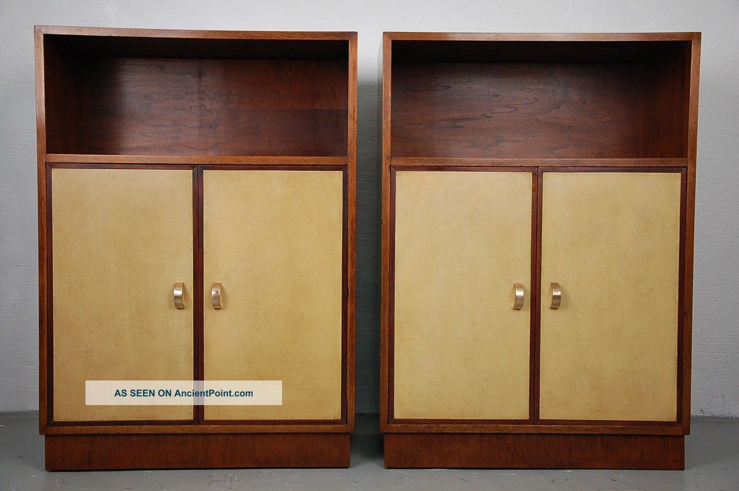 Parchment Art Deco Walnut Cabinets With Solid Brass Pulls Art Deco photo