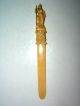 Antique Celluloid ' Female Knight Guard ' Letter Opener / 9 5/8 