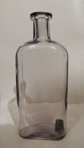 Old Philadelphia Oval Druggist Prescription Medicine Bottle Vtg Half Pint Glass photo