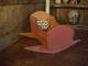 Antique Primitive Wood Doll Bed Cradle Old Red Paint Wash & Homespun Pillow Aafa Primitives photo 1