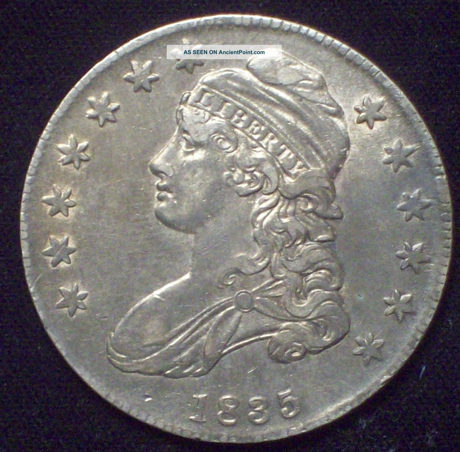 1835 Half Dollar Silver O - 105 Rare Strong Au Detailing Tone Some Luster The Americas photo