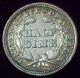 1853 Seated Liberty Half Dime Silver Awesome Au Detailing Toning Authentic The Americas photo 1