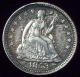 1853 Seated Liberty Half Dime Silver Awesome Au Detailing Toning Authentic The Americas photo 2