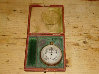 A Cased Victorian Pocket Barometer C1880 photo