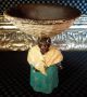 Rare Antique Hubley Black Americana Mammy Soap Basket Dish Cast Iron Paperweight Metalware photo 1