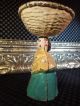 Rare Antique Hubley Black Americana Mammy Soap Basket Dish Cast Iron Paperweight Metalware photo 3