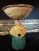 Rare Antique Hubley Black Americana Mammy Soap Basket Dish Cast Iron Paperweight Metalware photo 4