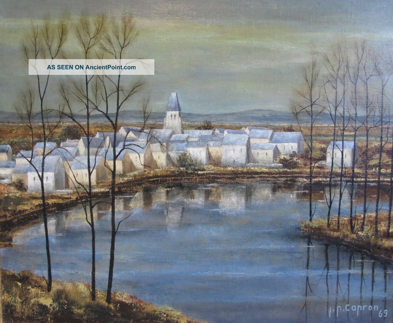 Large Jean Pierre Capron Oil Painting Dated 1969 French Mid - Century Mid-Century Modernism photo