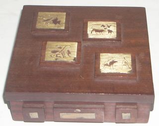 Vintage Mid Century Box W Picasso Like Bullfight Motif photo