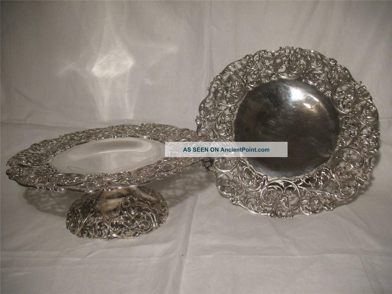 2 Antique 1904 American Silver Tazza Compote Dish Howard & Co 39 Oz Other photo