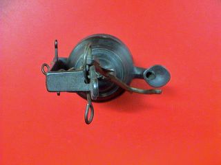 Vintage Bronze Oil Lamp With Hanging Hook photo