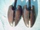 Vintage Dark Brown Wooden Adjustable Shoe Stretchers - Marked 53 - Industrial Molds photo 1