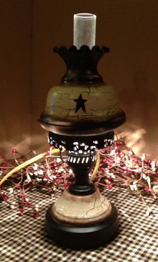 Primitive Lamp Crackle Country Farmhouse Decor photo