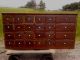Antique Country Store Counter 24 Drawer Nut & Bolt Cabinet C1880 Old Red Display Cases photo 1
