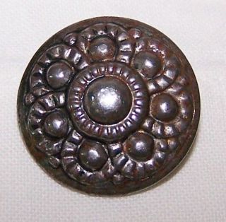 Antique V W Gesch Silver? Button - Floral Style Design - Loop Shank photo