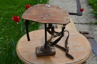 Antique Milking Stool With Straps Tristian Made In Holland Vintage Primitive Vtg photo