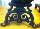 Very Rare Antique Estate Pair Cat Cast Iron Andirons,  New - Bags Primitives photo 3