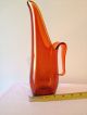 Vintage Retro Mid Century Modern Orange Art Glass Pitcher Viking Empoli 60 ' S Mid-Century Modernism photo 7