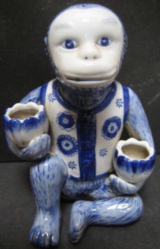 One Export Chinese Blue White Monkey photo
