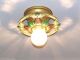 {{ }} Vintage 20 - 30 ' S Ceiling Light Lamp Fixture Polychrome Chandeliers, Fixtures, Sconces photo 4