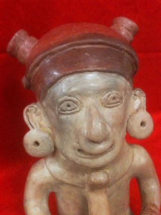 Inca Treasures Pre Columbian Pottery Whistle Figure Artifact,  Shaman Ecuador Coa photo