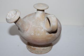Ancient Greek Votive Canosan Guttus Oil Lamp Filler Flask 4th Century Bc photo