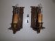 Antique Single Candle Sconces - Brass With Patina By Unknown Maker Chandeliers, Fixtures, Sconces photo 1