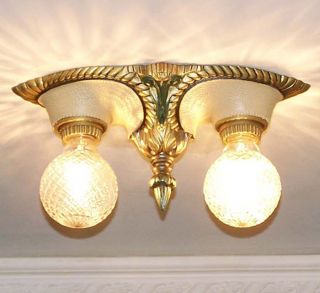 { Amazing} Vintage 20 - 30 ' S Ceiling Light Lamp Fixture Polychrome 3 Available photo