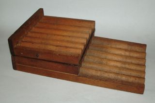 Vintage Antique American Primitive Wooden Wood Coin Holder Cash Drawer,  1850s photo