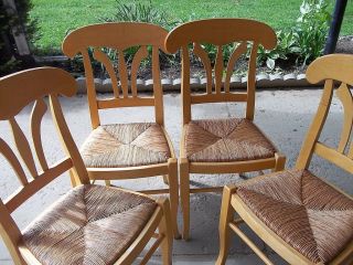 Vintage Set Of 4 Ratton/wicker/bamboo Wooden Chairs Ohio Pickup photo