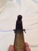 Antique 1800s Priming Powderhorn W/ Unusual Brass Rings For Strap Primitives photo 3