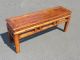 Asian Bench Vintage Oriental Style Wood Bench Stool Post-1950 photo 2