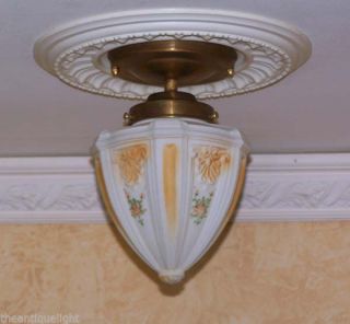 ((stylish))  Vintage 30 - 40 ' S Ceiling Light Lamp Fixture Porch photo