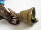 Antique Leather Necklace Festive Beady Knight Ottoman Empire Bronze Bells Primitives photo 3