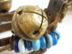 Antique Leather Necklace Festive Beady Knight Ottoman Empire Bronze Bells Primitives photo 5