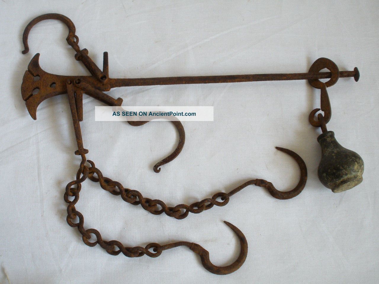 Antique Leather Necklace Festive Beady Knight Ottoman Empire Bronze Bells Primitives photo