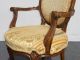Exquisite French Kargas Accent Arm Chairs Gold Silk & Velvet Floral Stripped Post-1950 photo 9