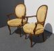 Exquisite French Kargas Accent Arm Chairs Gold Silk & Velvet Floral Stripped Post-1950 photo 2