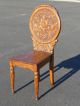 Gorgeous Highly Carved Tiger Oak Accent Chair Vintage French Floral Post-1950 photo 2