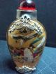 Maneki Neko Cat Antique Reverse Inside Handpainted Glass W/silver Snuff Bottle Snuff Bottles photo 1